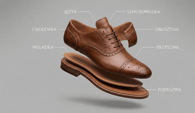 Słownik: Cholewka, przyszwa, obłożyna - budowa buta