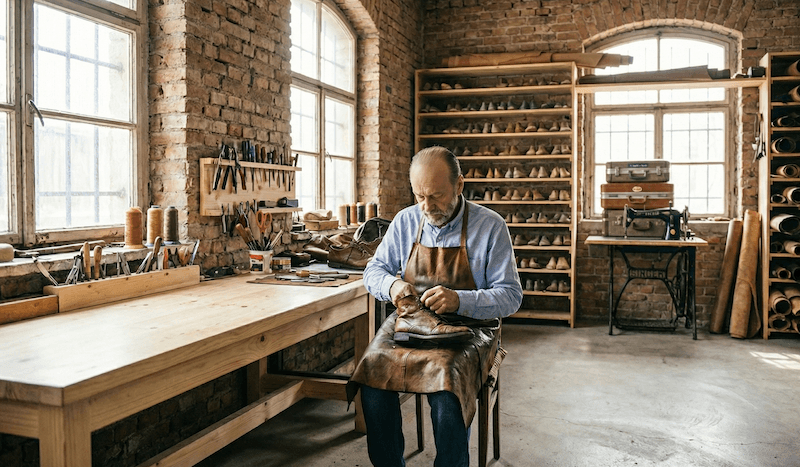 Mistrz szewski przy pracy